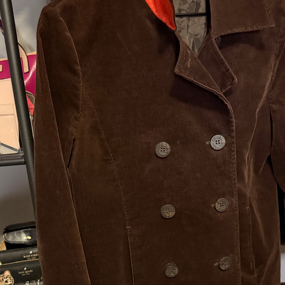 Michael Kors Women's Chocolate Pea Coat - Picture 6 of 8